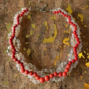 NWOT Swarovski Maniac Necklace Coral